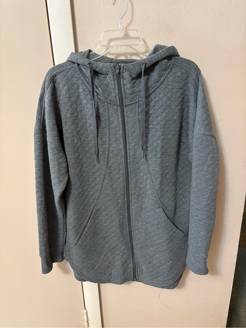 Athletic Works Charcoal Gray Hooded Zip up Jacket Sz L 12-14 Will fit XL